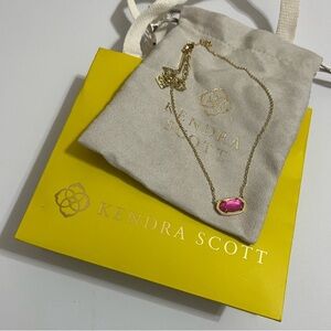 Kendra Scott Gold Necklace with Pink Pendant